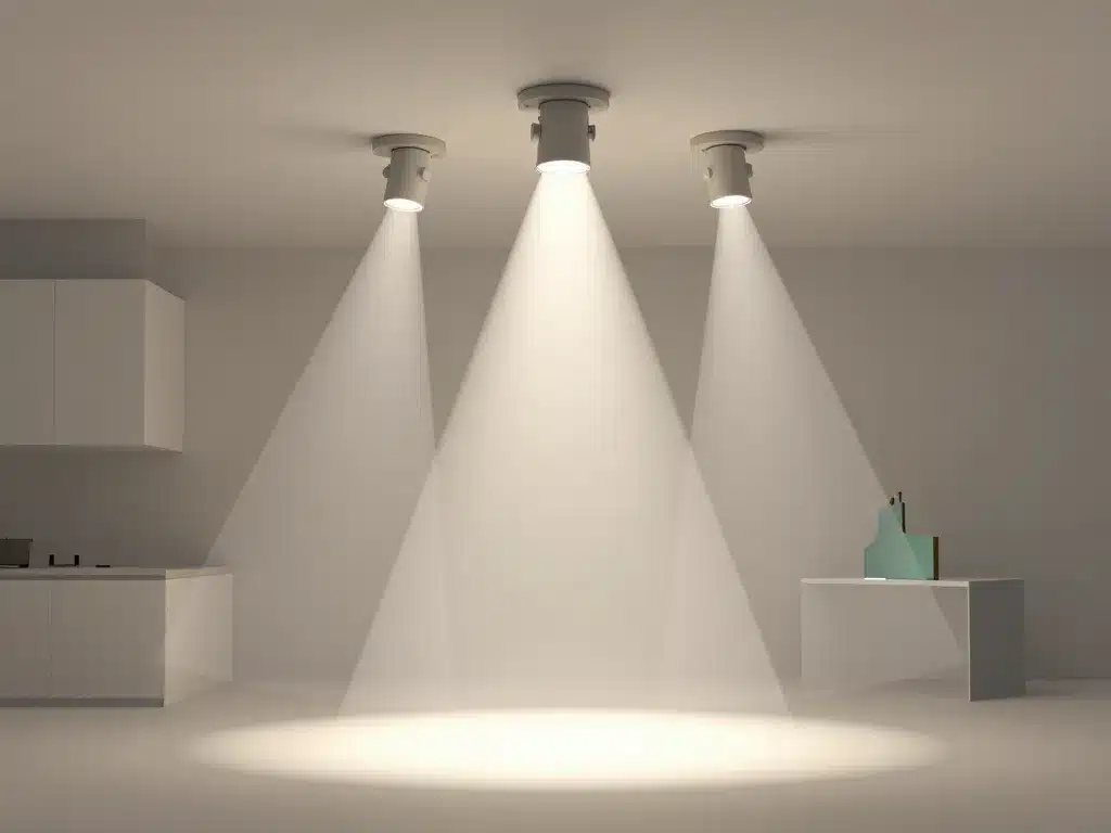 Schéma des angles de faisceau d’un plafonnier orientable