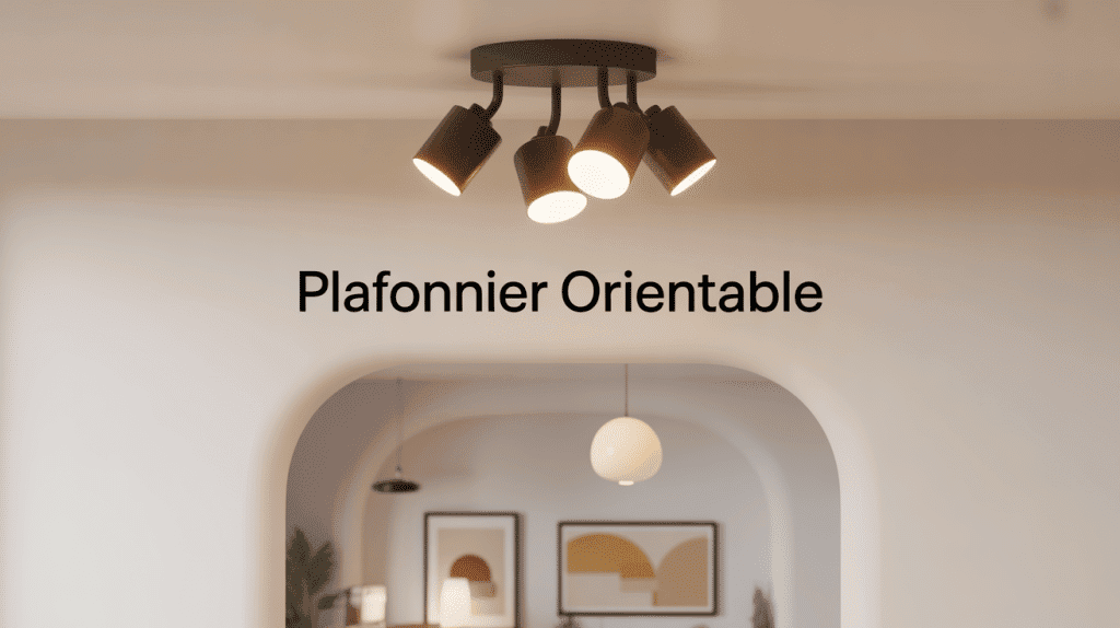 Illustration plafonnier orientable polyvalent dans la maison