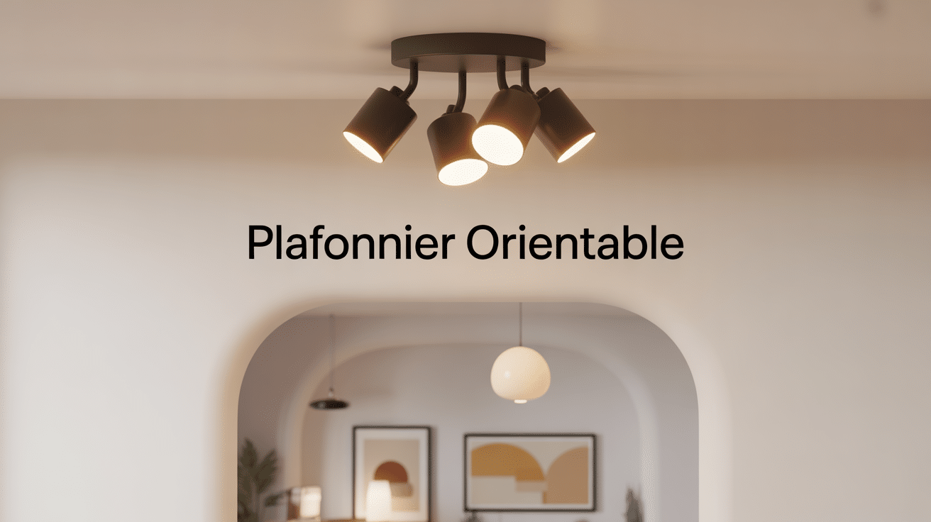 Illustration plafonnier orientable polyvalent dans la maison