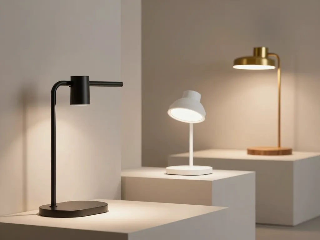 Scène produits plafonnier orientable métal bois laiton