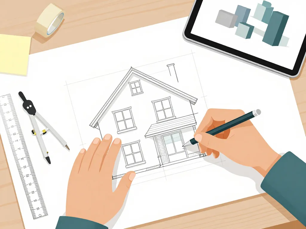 Atelier de dessin d’un plan de facade clair et lisible