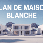 Illustration 3D de plans maison blanche modernes et lumineux