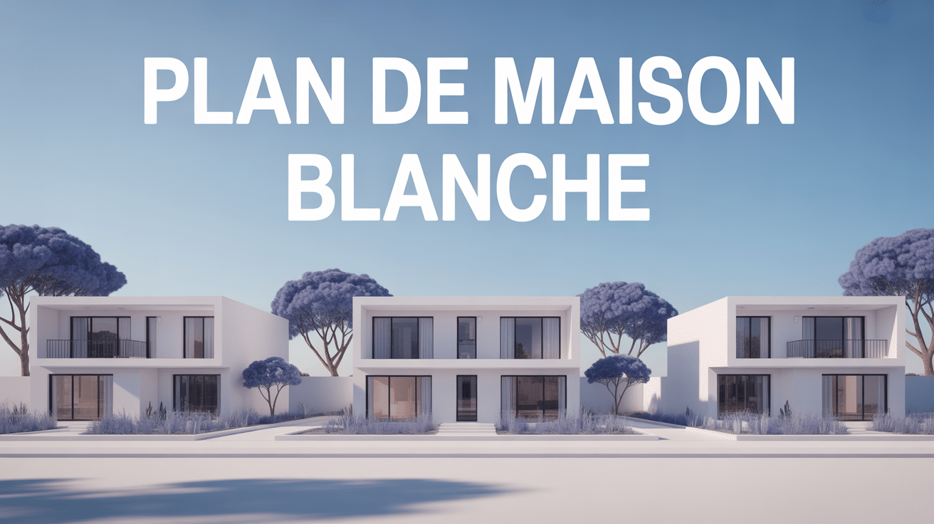 Illustration 3D de plans maison blanche modernes et lumineux