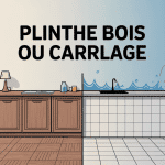 Illustration plinthe bois ou carrelage, comparaison mur sol