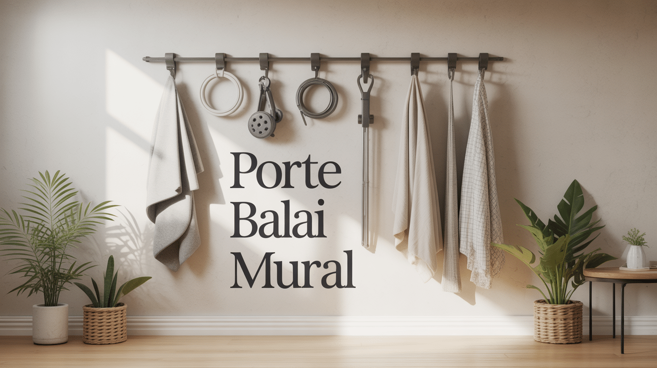 porte balai mural organisé avec pinces et crochets
