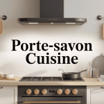 Illustration d’évier avec porte-savon cuisine variés