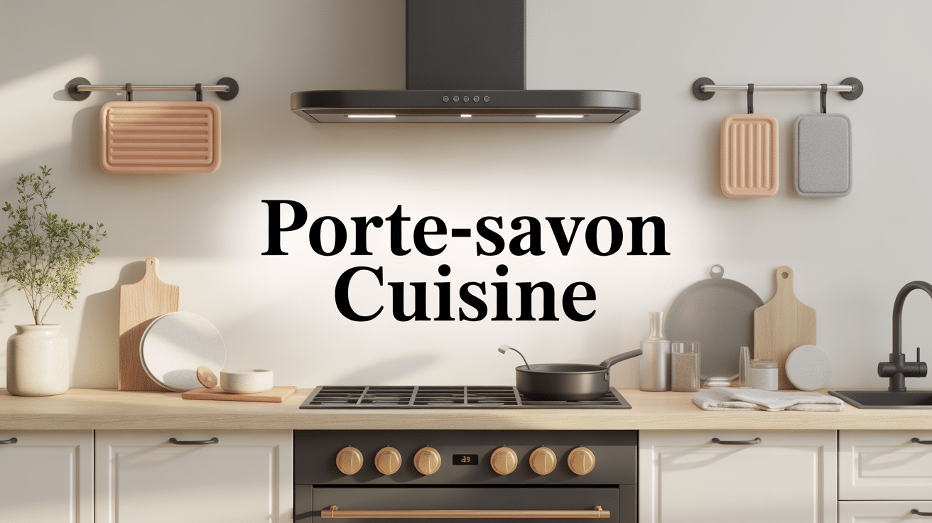 Illustration d’évier avec porte-savon cuisine variés