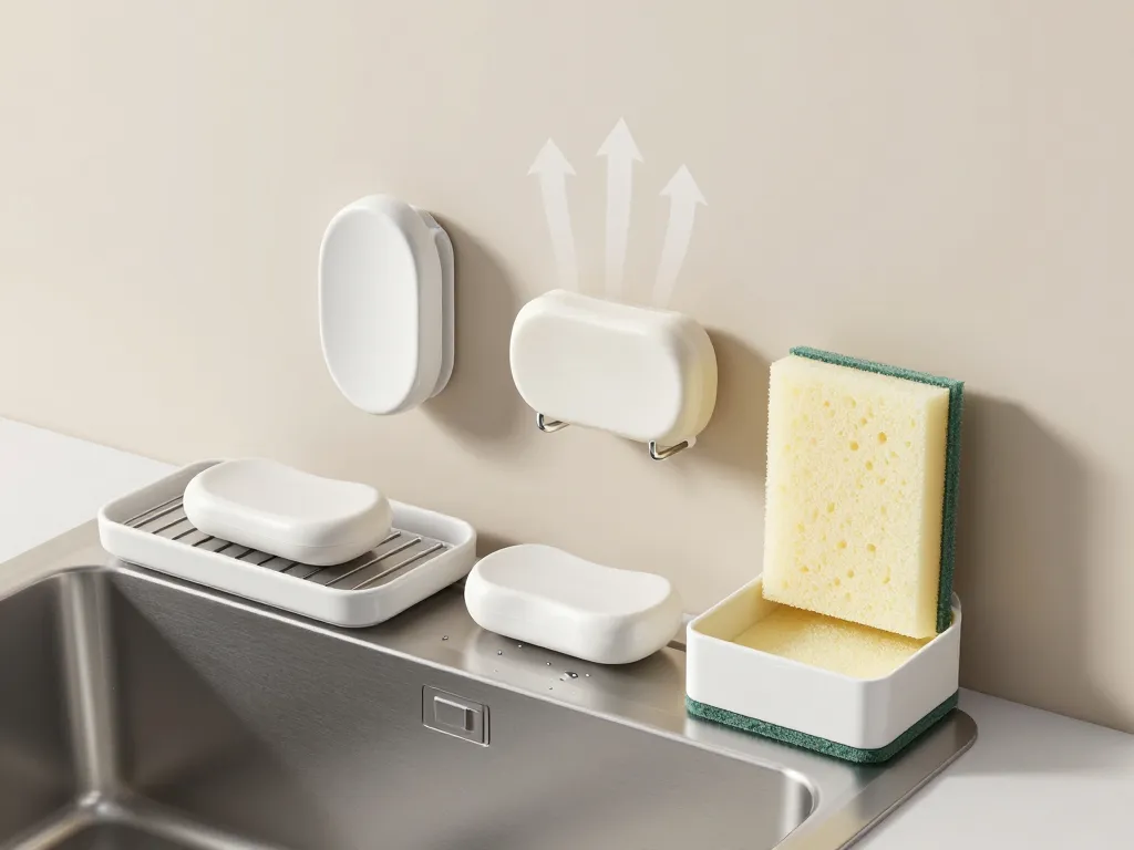 Comparatif des types de porte-savon cuisine près de l’évier