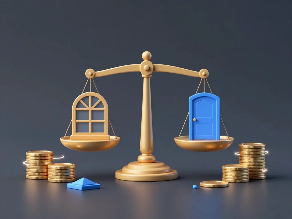 Balance symbolisant prix ProVia fenêtres et portes