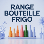 range bouteille frigo dans réfrigérateur ouvert, gain de place