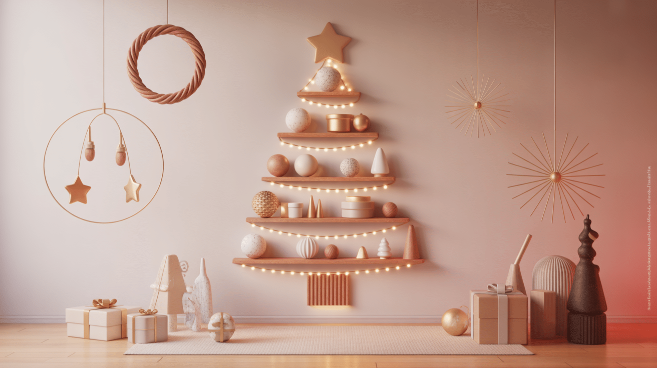 Visuel sapin mural design gain de place