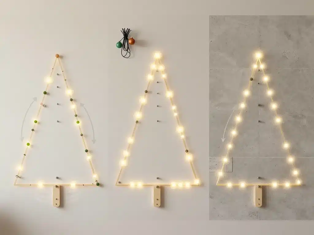 Schéma fixation sapin mural sécurisée