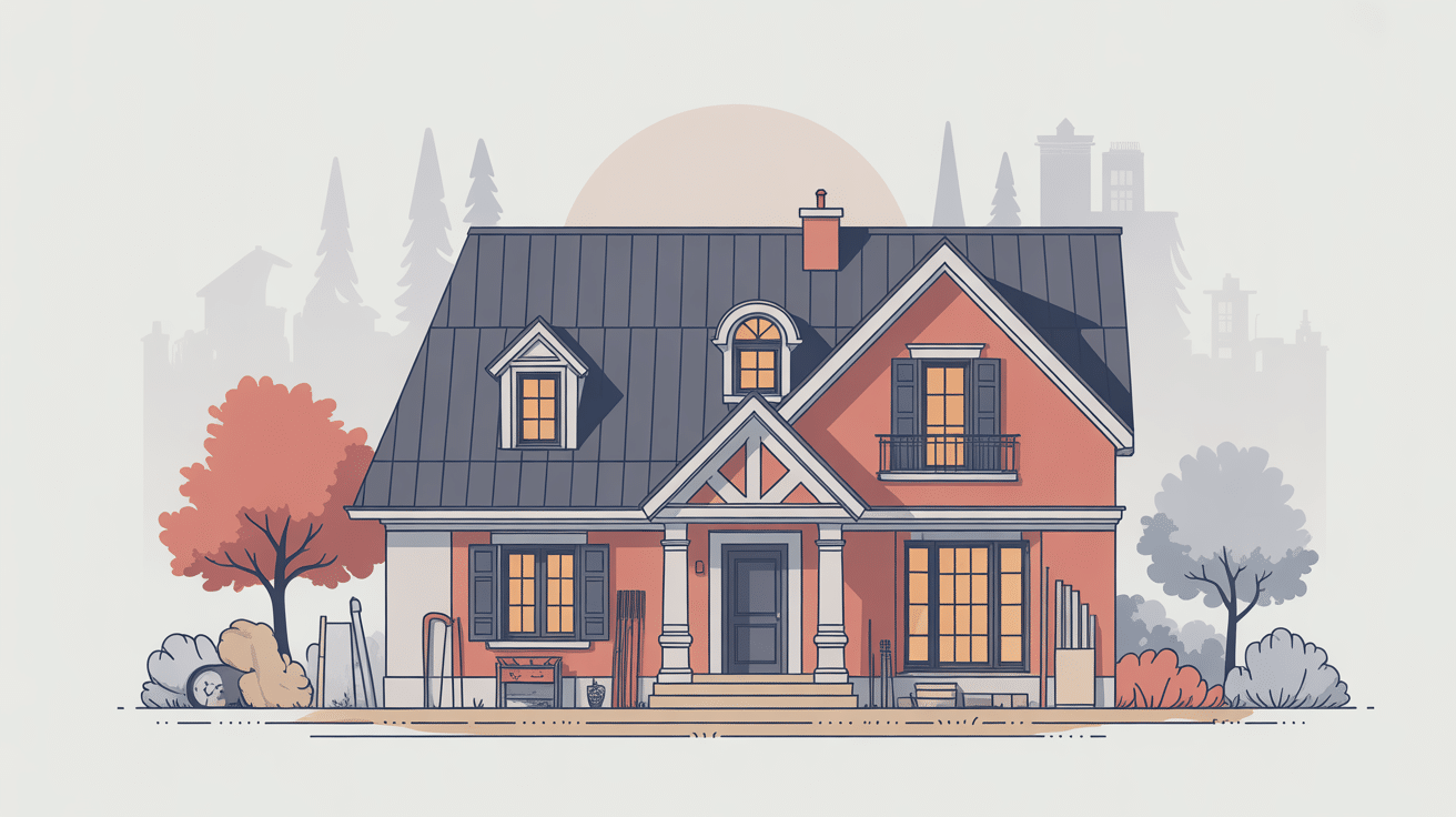 Illustration toiture chien assis pour guide complet