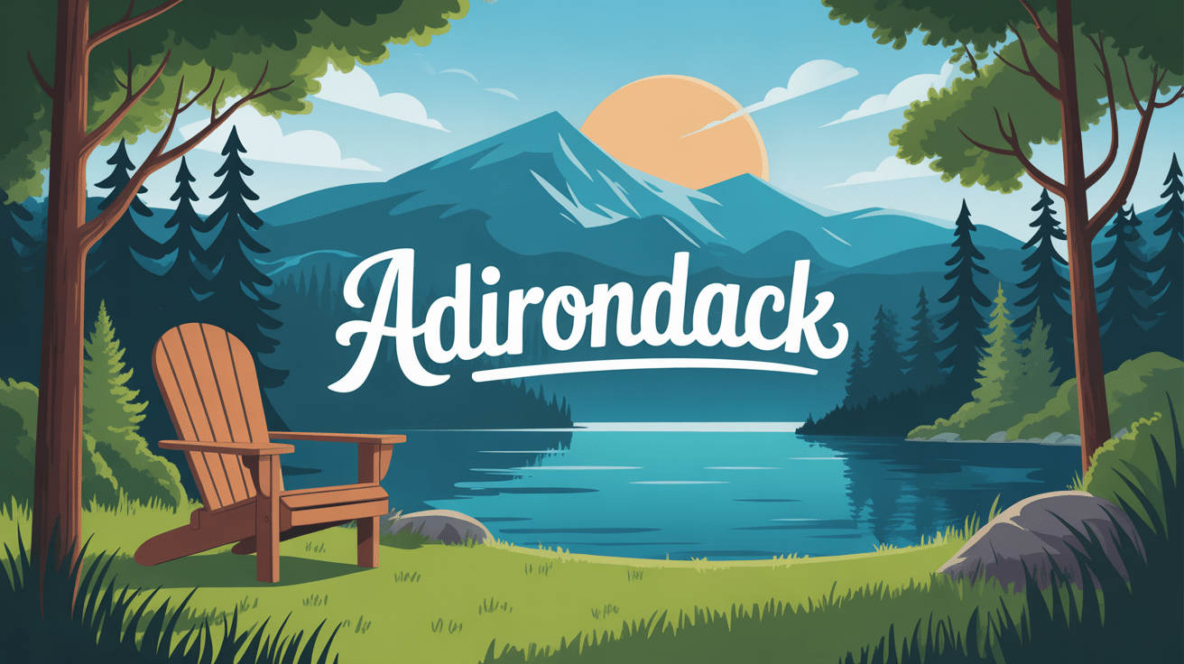 vue adirondak montagne lac chaise emblématique