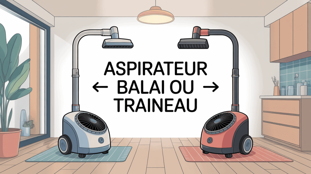 aspirateur balai ou traineau illustration centrale moderne