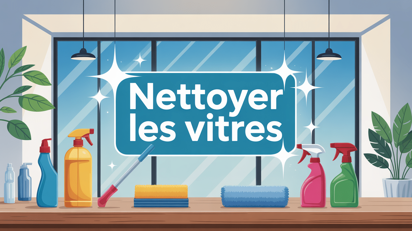 illustration avec quoi nettoyer les vitres et outils écologiques
