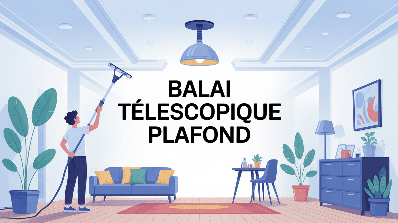 Nettoyage plafond haut avec balai telescopique plafond