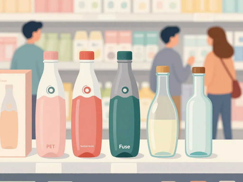 différents types de bouteille sodastream lidl sur rayon