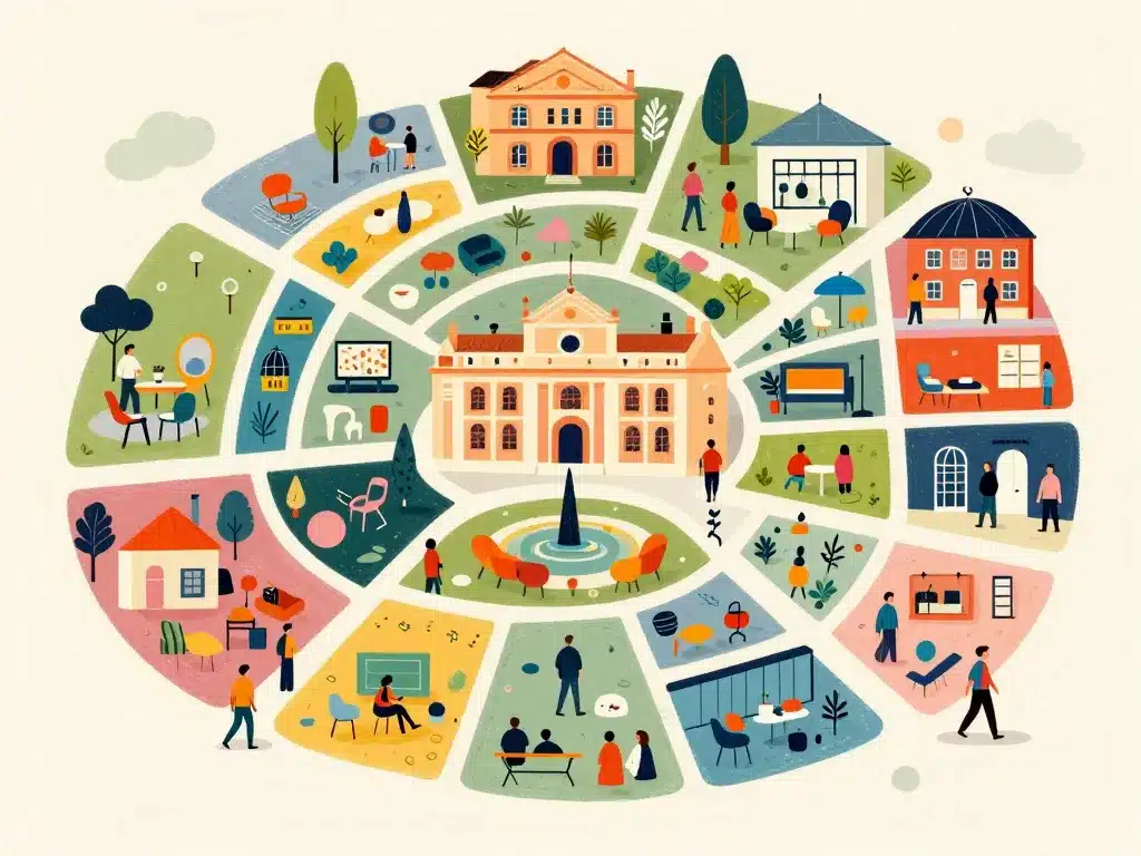 Carte quartiers boutique deco Montpellier différents styles