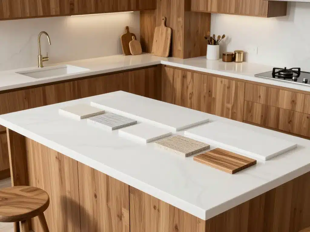 plan de travail blanc cuisine bois comparaison matériaux