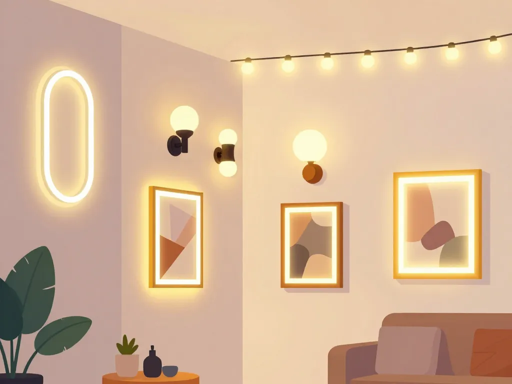 mur vibrant avec décoration murale lumineuse