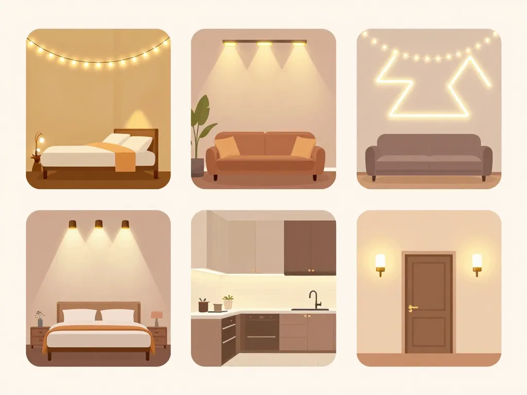 décoration murale lumineuse salon chambre cuisine