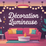 décoration murale lumineuse avec néons et appliques