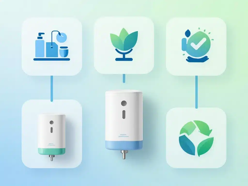 diagramme des bénéfices distributeur de savon mural rechargeable