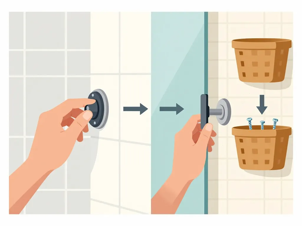 Fixation panier douche ventouse adhésif vis sur murs différents