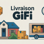 gifi livraison illustration vectorielle colis maison