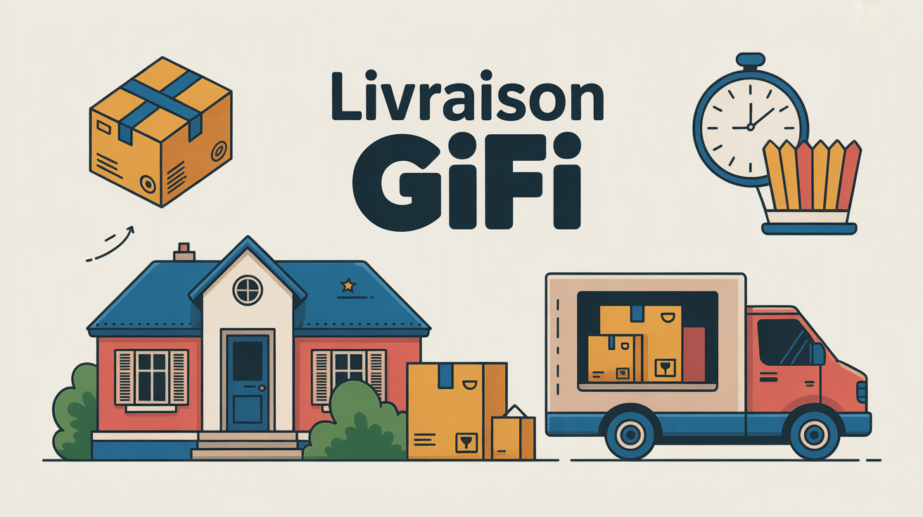 gifi livraison illustration vectorielle colis maison