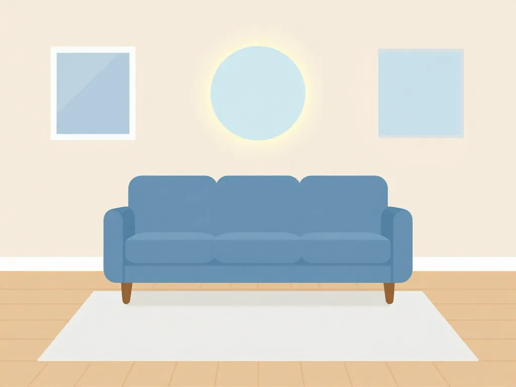 schema harmonieux salon canape bleu murs sols couleurs