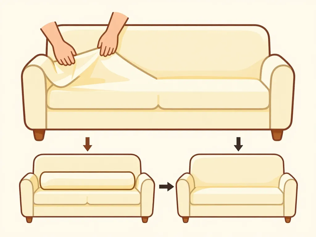installation housse pour canapé 2 places avec accoudoirs étape par étape