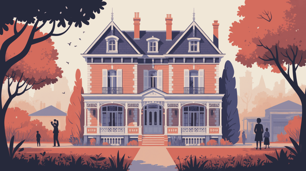 maison 1900 élégante avec jardin ornementé