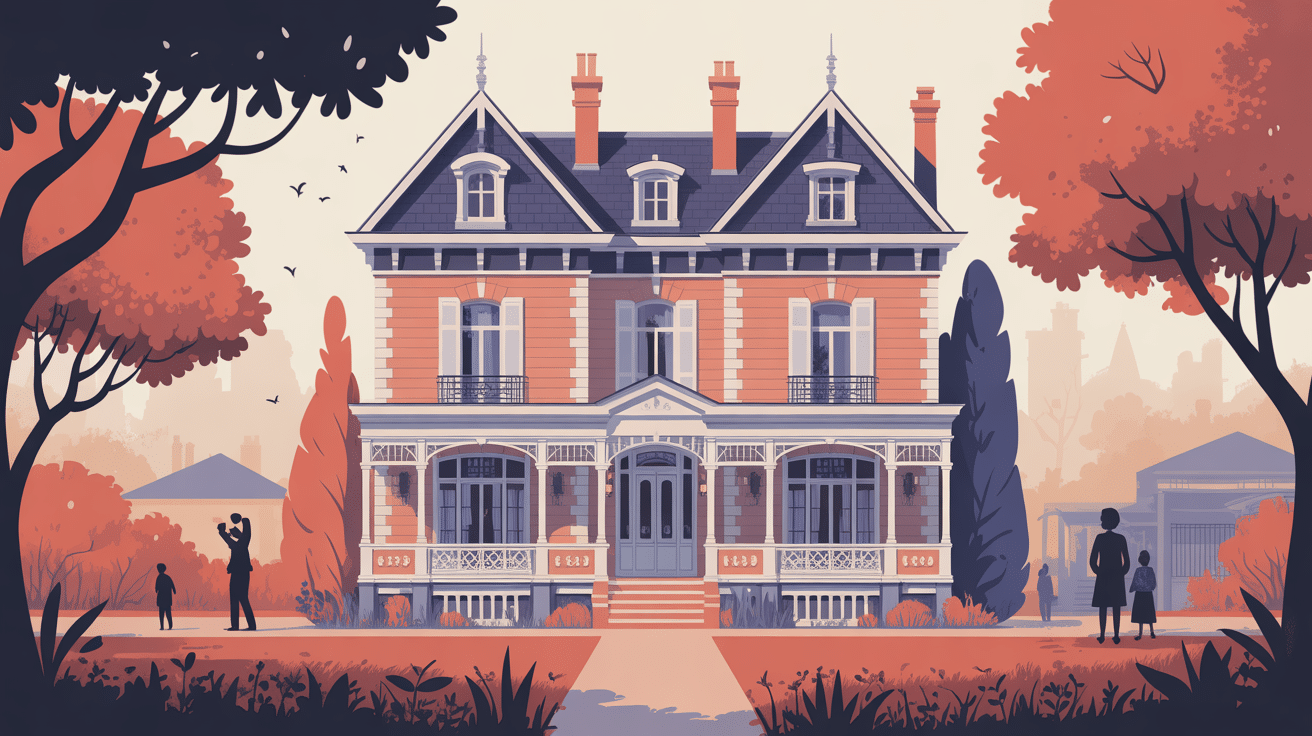 maison 1900 élégante avec jardin ornementé