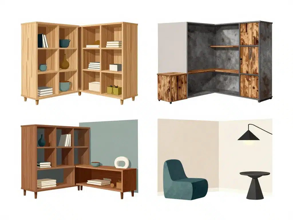 meuble d angle design différents styles déco coin pièce