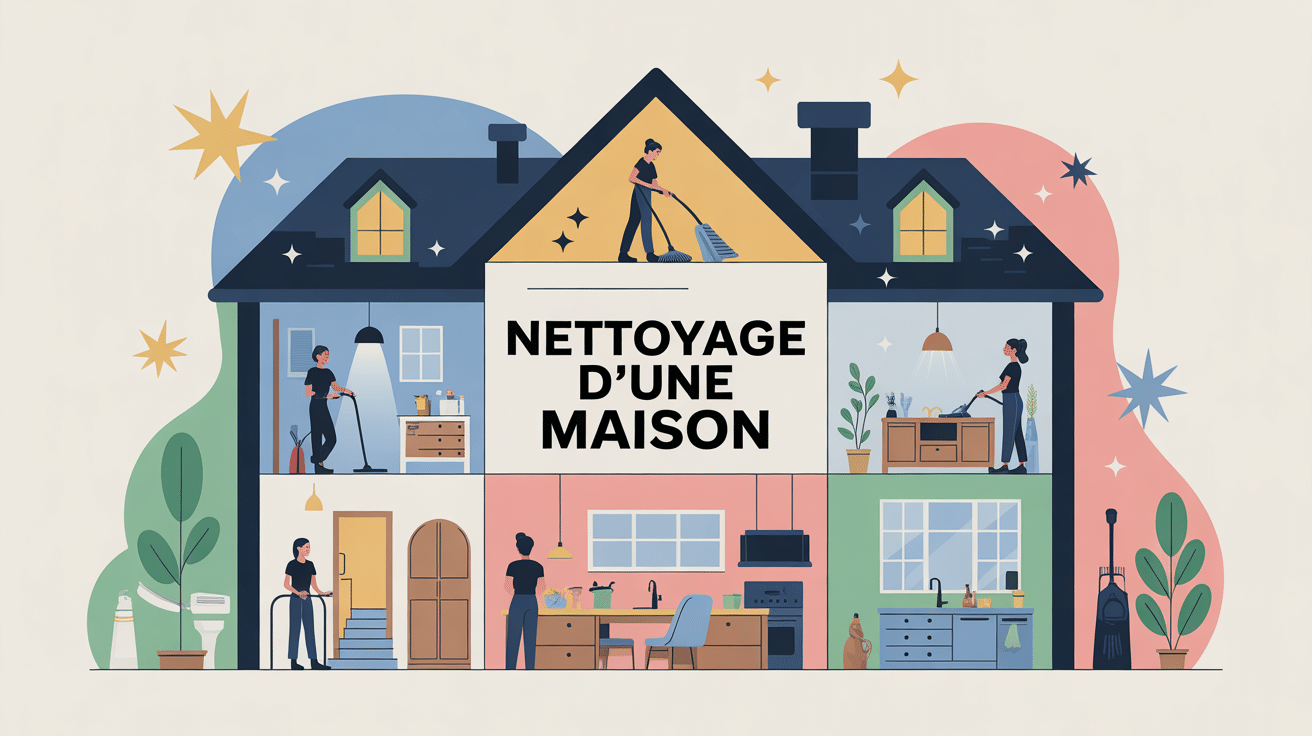 illustration organisation nettoyage d'une maison