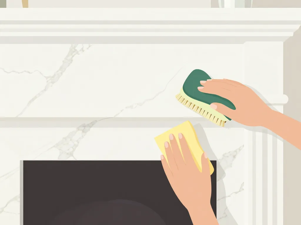 préparer peindre du marbre cheminee nettoyage ponçage