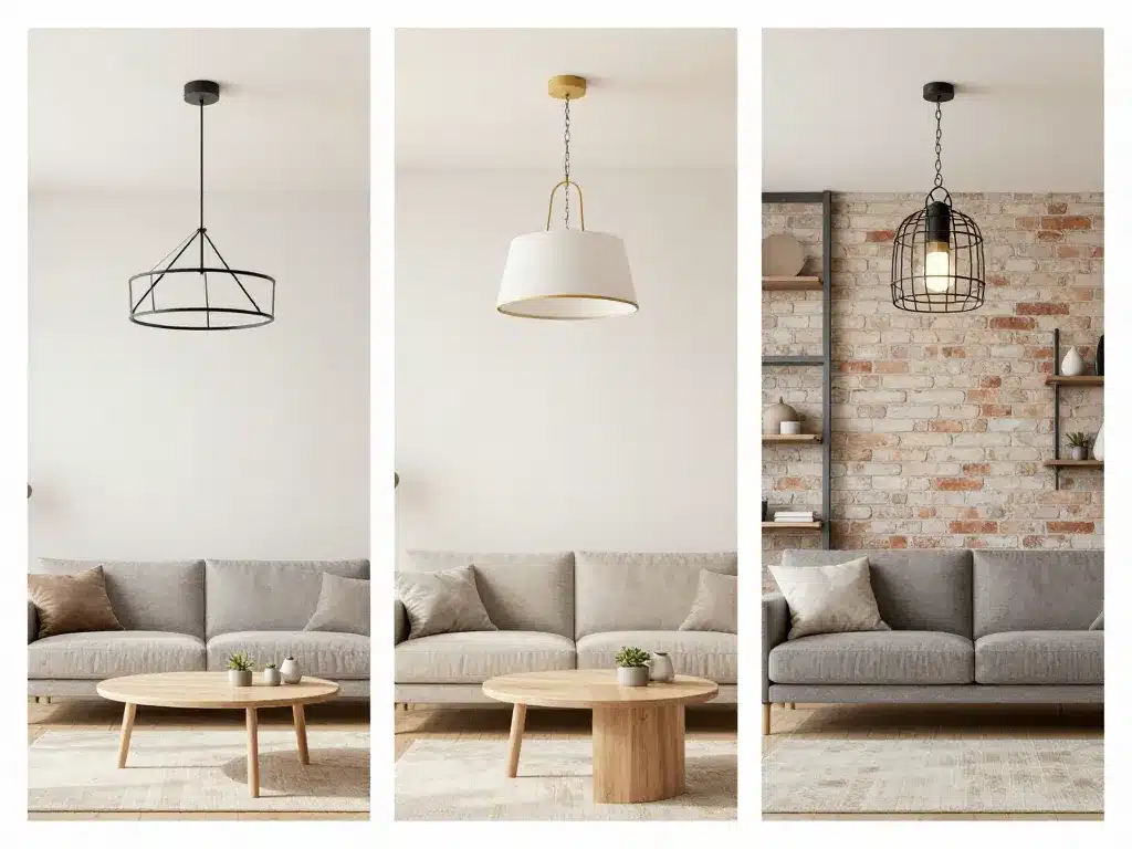 plafonnier salon design harmonisé déco