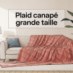 Plaid canapé grande taille sur canapé large dans salon chaleureux