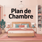 plan chambre illustration globale aménagement moderne