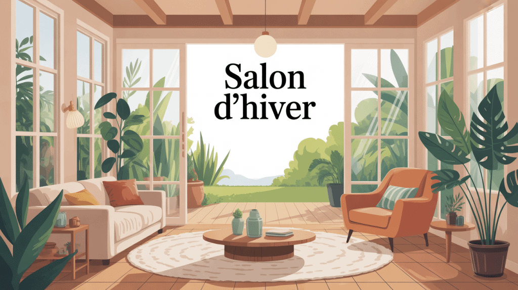 salon d hiver lumineux et chaleureux avec véranda et plantes