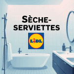illustration stylisée seche serviette lidl en salle de bains