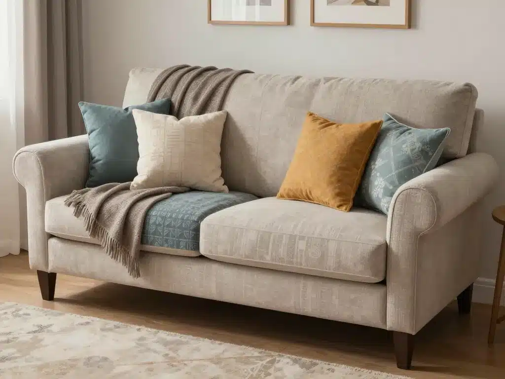 housse pour canapé 2 places avec accoudoirs couleurs et matières déco