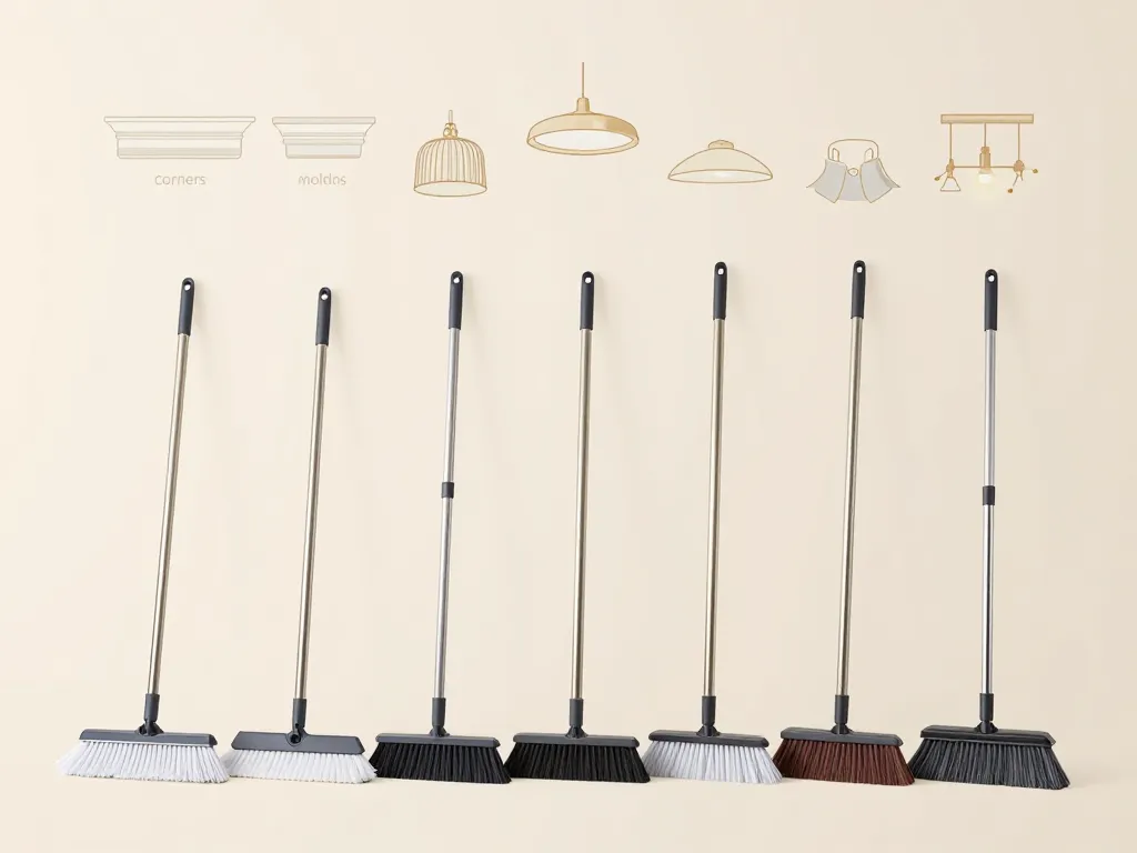 Différents balais telescopiques plafond et leur utilisation