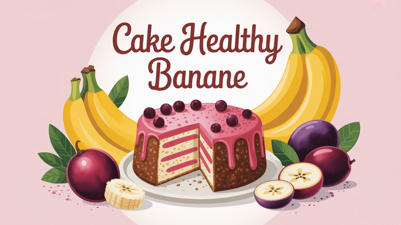 cake healthy banane doré et ingrédients naturels