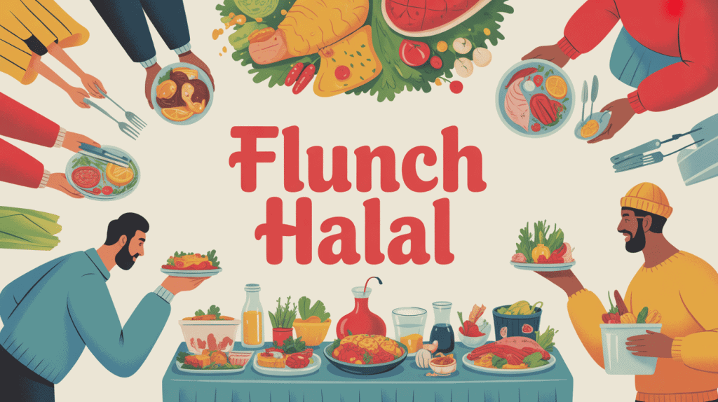 Illustration famille flunch halal buffet