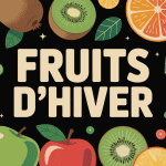 fruit d hiver oranges kiwis pommes poires illustration