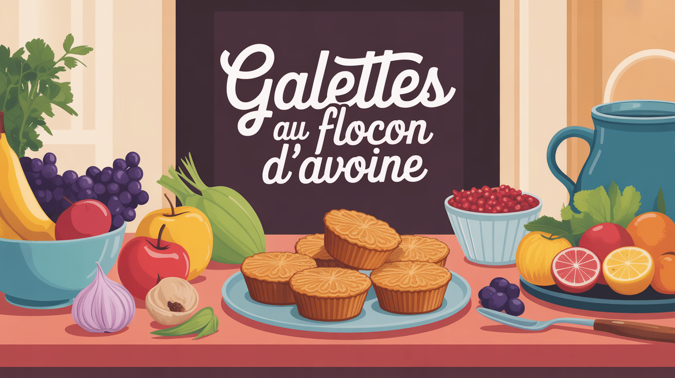 galettes au flocon d'avoine table saine illustration