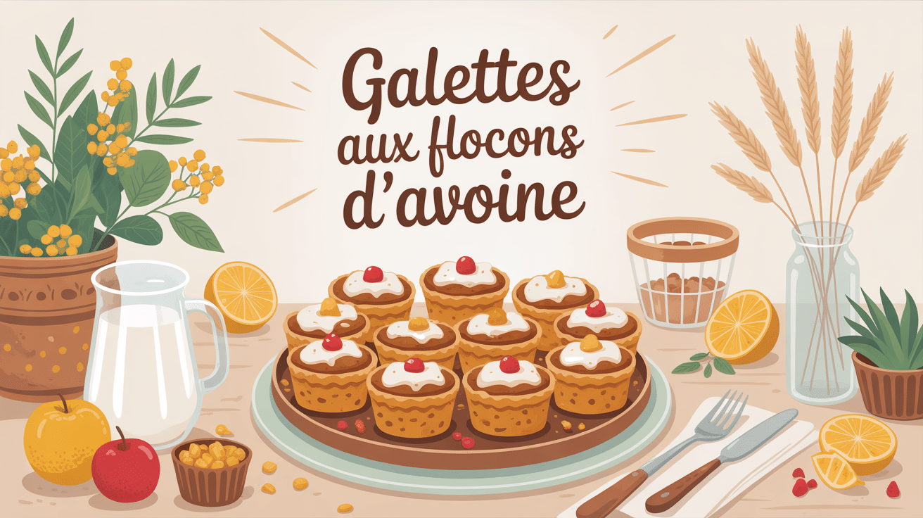 Galettes au flocons d'avoine sur table familiale en matinée